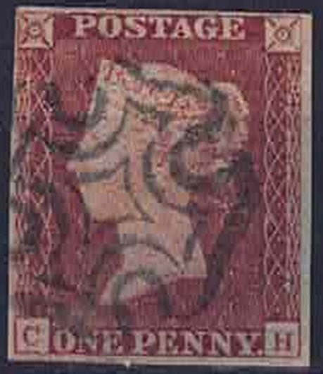 QV SG8 Red-Brown 1841 (Edinburgh) Black MX