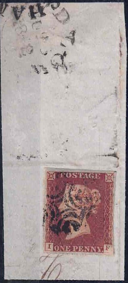 QV penny red SG8b re-entry on piece MX cds