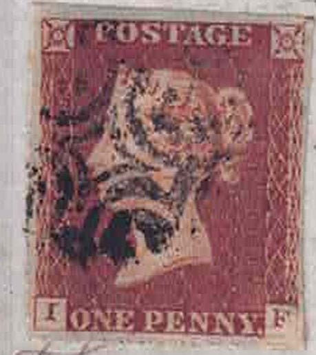 QV penny red SG8b re-entry on piece MX cds