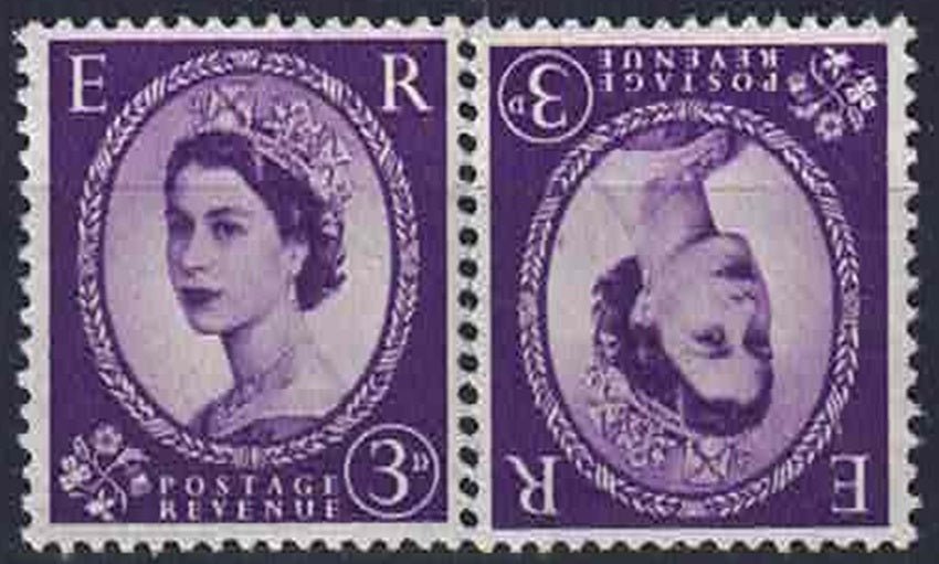 QEII 1958 SG545a 3d crowns Tete- beche unmounted Mint