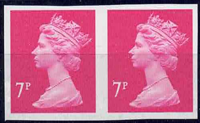 QEII 2004 7p Bright Magenta SG Y1673a Imperf pair U/M